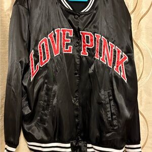 Victoria's Secret Black and Red Varsity Jacket
